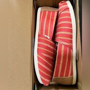 Toms Alpargata Paprika Textured Stripe Wmn size 8.5
